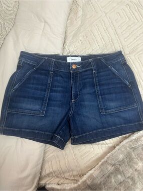 Level 99 Indigo Patch Pocket Jean Shorts